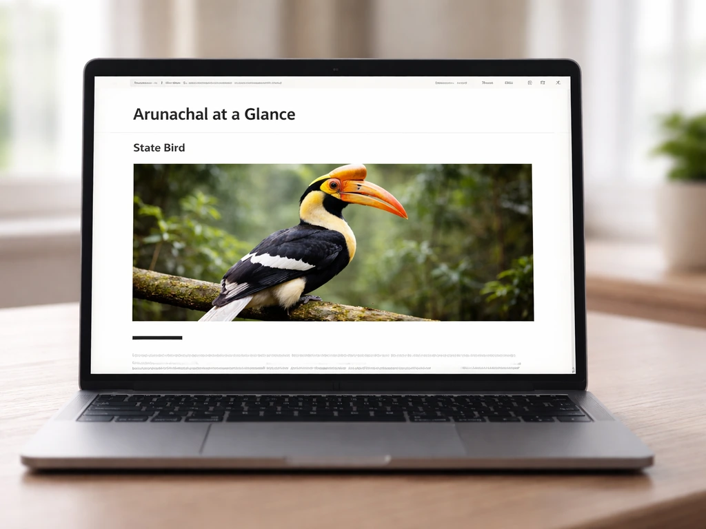 Laptop screen showing a government portal section for verifying the state bird designation.