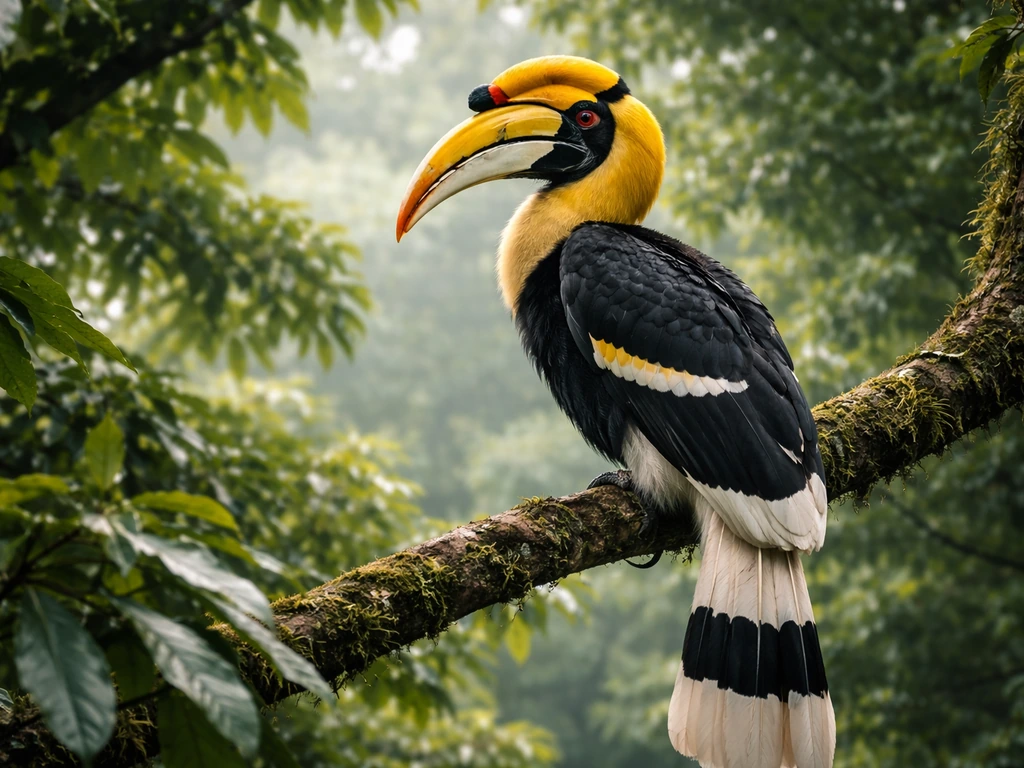 the great hornbill is the state bird of Meghalaya